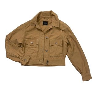 Abercrombie & Fitch :: tan crop jacket :: size XS